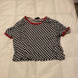 Cute checkers cropped shirt